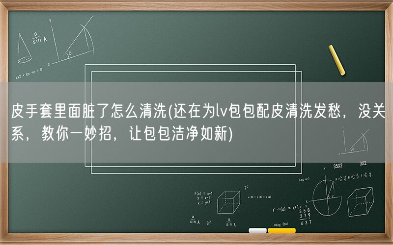 皮手套里面脏了怎么清洗(还在为lv包包配皮清洗发愁，没关系，教你一妙招，让包包洁净如新)(图1)